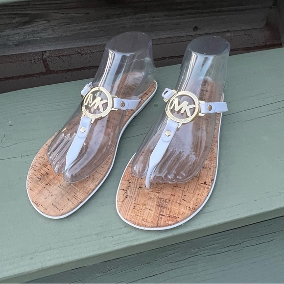 Michael Kors White Charm Jelly Cork Wonens Summer Sandals size 9M - Picture 1 of 5